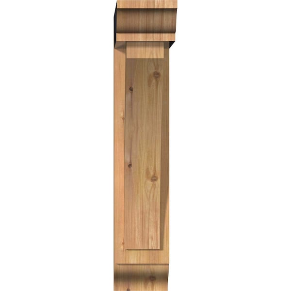 Thorton Traditional Smooth Bracket W/ Offset Brace, Western Red Cedar, 5 1/2W X 16D X 28H